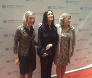 Carolyn Miles with Save the Children's Board Chair Anne Mulcahy and Actress Jennifer Connelly on the red carpet for Every Woman, Every Child